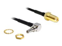 Delock Adapter CRC-9 Plug 90° > SMA Jack - Antenneadapter - SMA til CRC9 - 20 cm - sort