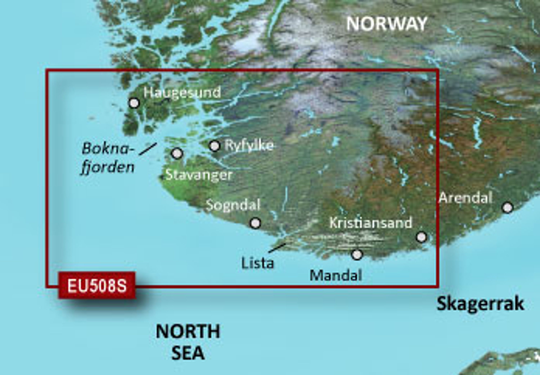 Garmin Bluechart G3 Vision veu508s Kristiansand-Haugesund-Ryfylke
