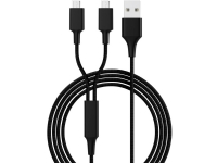 Smrter USB 2.0 Ladekabel [1x USB 2.0 stik A - 2x Micro-USB-stik] 1.20 m Sort
