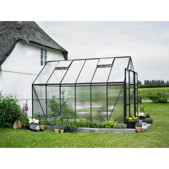 Halls Drivhus Magnum 128 sort m/6 mm poly - F09945