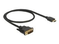 Delock - Adapterkabel - enkeltlink - DVI-D han til HDMI han - 50 cm - tripel-afskærmet - sort - tommelskruer