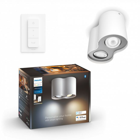 Philips Hue Pillar Hue plate/spiral Hvid 2x5W 230V - 929003046601