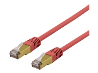 DELTACO SFTP-61RAH - Patchkabel - RJ-45 (han) til RJ-45 (han) - 1 m - SFTP - CAT 6a - halogenfri, formet - rød
