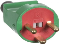 LAURITZ KNUDSEN Stikprop hospital type 186 lige rund med jord brudsikker 13A 250V rød/grøn