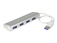 StarTech.com 4 Port Portable USB 3.0 Hub with Built-in Cable - Aluminum and Compact USB Hub (ST43004UA) - Hub - 4 x SuperSpeed USB 3.0