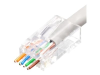 MicroConnect - Netværk-konnektor - RJ-45 (han) - ikke afskærmet - CAT 6 - gennemsigtig (pakke med 50)
