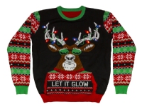 LED Christmas Sweater, Battery, Large