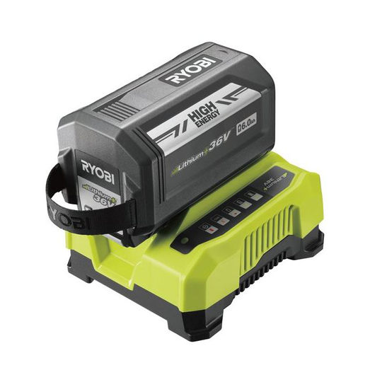 Ryobi 36V Sæt - Hurtiglader (RY36C60A) med LED strømindikator - RY36BC60A-160 - MAX POWER