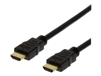 DELTACO HDMI-1010D-FLEX - High Speed - HDMI-kabel med Ethernet - HDMI han til HDMI han - 1 m - 4K support