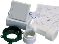 NILFISK Sugekontakt DESIGN med installationsboks, kvadratisk 9x9 cm i hvid plast til montering i væg.