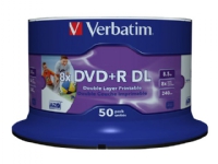 Verbatim - 50 x DVD+R DL - 8.5 GB 8x - printbar overflade for ink jet - spindle
