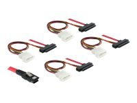 Delock - SAS internt kabel - 36 pin 4i Mini MultiLane til 4-PIN intern strøm, 29 pin intern SAS (SFF-8482) - 1 m