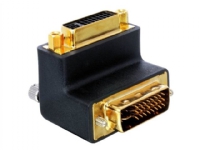 Delock - DVI gender changer - DVI-I (han) til DVI-I (hun) - 90° stikforbindelse