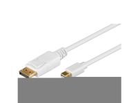 Goobay 64859, 2 m, Mini DisplayPort, DisplayPort, Guld, Hvid, 1 stk
