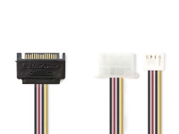 Nedis - Strømforsyningsadapter - SATA strøm (han) til 4-PIN intern strøm, 4-PIN mini-strømforsyningsforbinder (hun) - 15 cm - diverse