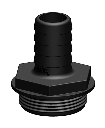 Tru-design Slangestuds til y-ventil 25 mm Sort Komposit