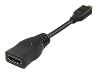 DELTACO - HDMI adapter - HDMI hun til mikro HDMI han - 10 cm - sort - 4K30 Hz support