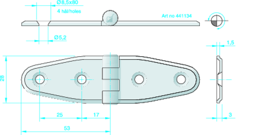 Hængsel 106x30mm rfr. 441134