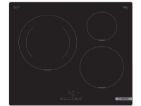 Bosch Serie 4 PUJ611BB5E, Sort, Indbygget, 60 cm, Zone induktionskogeplade, Keramisk, 3 zone(s)