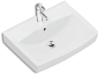 IFØ Ifö Spira håndvask 57x43,5 cm med lige forkant, overløb og hanehul - til montering med bolte eller standard bæringer