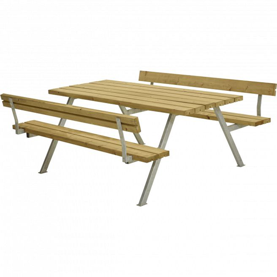 Plus Alpha Bord/Bænkesæt m/2 ryglæn 177 cm - Lærk