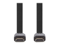 Nedis - HDMI-kabel med Ethernet - HDMI han til HDMI han - 10 m - sort - flad