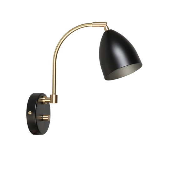 Belid Deluxe 5076 sort/messing - Væglampe