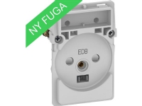 LAURITZ KNUDSEN FUGA® stikkontakt EDB 2-polet med jord 1,5 modul, uden afdækning.