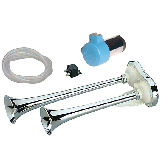 Marco dobbelt kompressor ABS horn 12V Forkromet