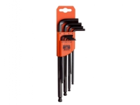Bahco Unbrako-nøglesæt, den lange ende er forsynet med kugle, metrisk, L-formet unbrakonøglesæt, Metric, 9 stk, 1.5,2,2.5,3,4,5,6,8,10 mm, 355 g