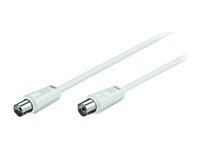 MicroConnect - Antennekabel - IEC-forbindelse han til IEC-forbindelse hun - 5 m - dobbelt afskærmet koaksial - hvid