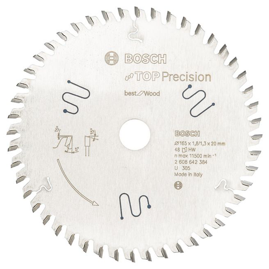 Bosch Rundsavsklinge Top Wood 165x20mm 48t - 2608642384