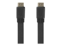 Nedis - HDMI-kabel med Ethernet - HDMI han til HDMI han - 2 m - sort - flad