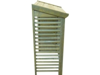 Træskjuler / hus for varmepumpe Panasonic i trykimprægneret træ længde 113 cm, højde 108,5 cm dybde 56 cm (Tag: 120 cm)