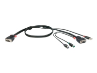 Lindy Combo Series - Kabel til tastatur / video / mus (KVM) - HD-15 (VGA) (han) til USB, PS/2, HD-15 (VGA) (han) - 2 m - tommelskruer