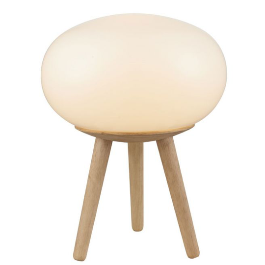 Halo Design HAPPY Bordlampe GLOBE Ø25 opal/træ - 718764