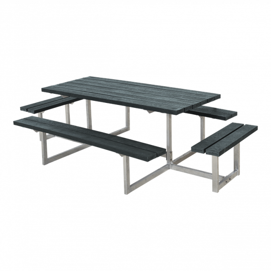 Plus Basic Bord/Bænkesæt m/2 påbygninger - 260 cm - ReTex - Grå - 185813-38