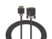 Nedis - Adapterkabel - HDMI han til DVI-D han - 2 m - antracit (sort) - formet, rund