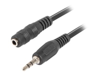 Lanberg - Forlængerkabel til audio - stereo mini-jackstik han til stereo mini-jackstik hun - 3 m - sort