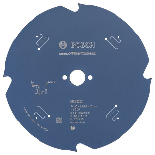 Bosch Rundsavsklinge 190x20x2.2mm 4t Exp Fiber Ceme - 2608644124