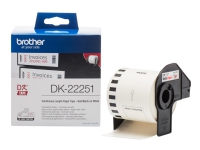 Brother DK22251 - Sort/rød på hvid - Rulle (6,2 cm x 15,24 m) 1 rulle(r) mærkater fortløbende papir