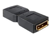 Delock Adapter Displayport female > Displayport female Gender Changer - DisplayPort-kønsskifter - DisplayPort (hun) til DisplayPort (hun) - sort