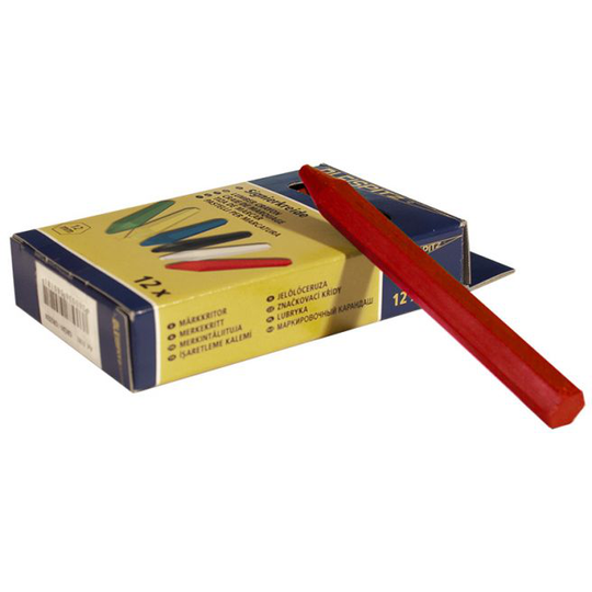JUMBO Rødt tømrerkridt 12x120mm æske m/12 stk. - bly405