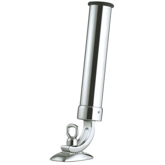 Fiskestangsholder Forkromet Messing, Fod: 93x63mm, Rør: 250x40mm