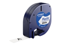 Labeltape DYMO® LetraTAG 12mm x 4m hvid plasttape