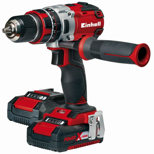 Einhell Akku-slagbore-/skruemaskine med 2 × 18 V 2,0 Ah-batteri og oplader - TE-CD 18 Li-i BL (2x2,0Ah)