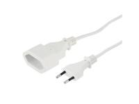 Hama - Forlængerkabel til strøm - Europlug (P) til Europlug (R) - 3 m - hvid