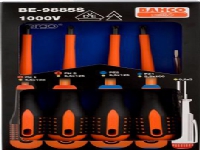 BAHCO ERGO LAUS skruetrækkersæt BE-9882S, består af BE-8510S, BE-8520S, BE-8710S BE-87200S, 3,0x65 polsøger