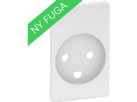 LAURITZ KNUDSEN Afdækning for FUGA stikkontakt 2-pol med jord med LED 1,5 modul, hvid.