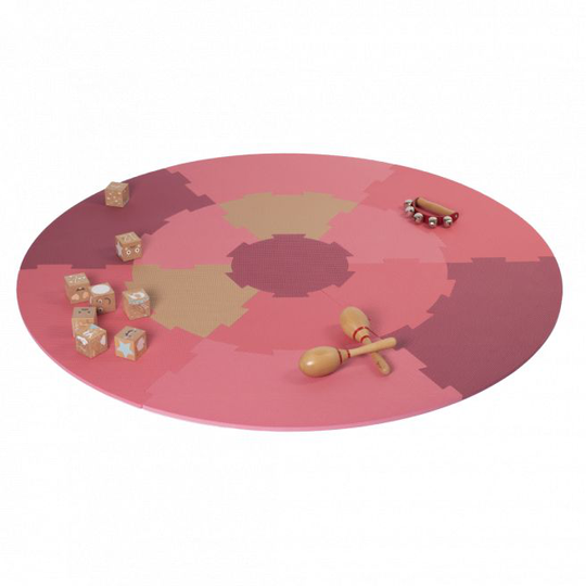 NORDIC PLAY legegulv Ø120cm 10mm pink 13 stk. - 805-798